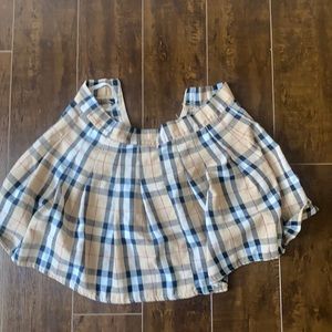 Beige  xs plaid Skirt.